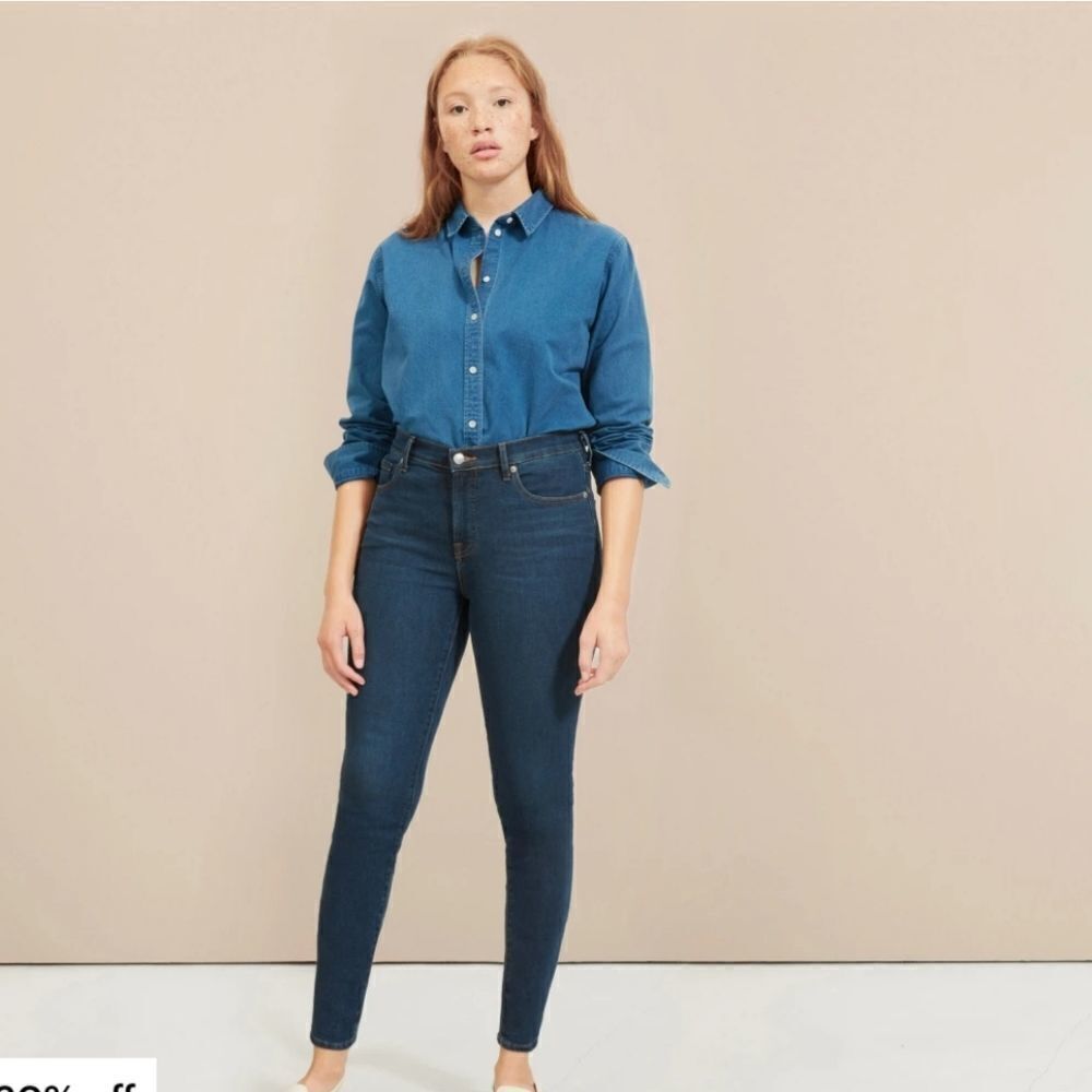 Nwt Everlane midrise skinny dark wash Jean sz 24.